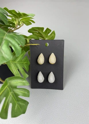 Boucle d'oreille goutte avec diamantdoré ou argneté acier inoxydable, marque: sans marque, état: Neuf sans étiquette, 15,50 €, 16,98 € Protection acheteurs (Pro) incluse