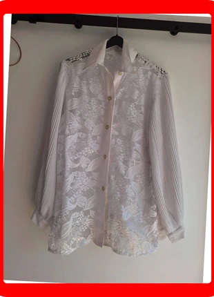 315. Chemisier blanc dentelle T42 élégant, condizioni: Ottime, taglia: XL / IT 46 / EU 42, €9.00, €10.15 include la Protezione acquisti Pro
