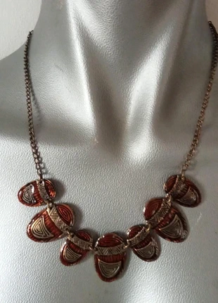 Vintage copper/brown tone tribal/geometric statement necklace, condition: Good, £8.75, £9.89 includes Buyer Protection