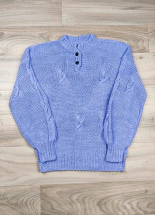 Pull col ras de cou à boutons, vintage années 80, Y2K, lilas/violet clair, torsadé, taille M femme, staat: Heel goed, maat: M / 38 / 10, € 8,00, € 9,10 inclusief Kopersbescherming Pro