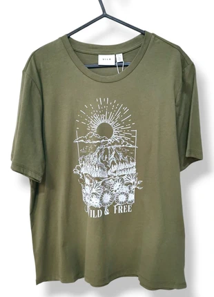 Vila Vivonti T Shirt Wild & Free Caqui M, merk: Vila, staat: Nieuw zonder prijskaartje, maat: M / 38 / 10, € 12,00, € 13,30 inclusief Kopersbescherming Pro