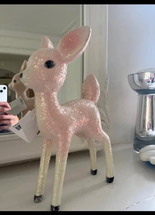 Stunning glittery sparkly Bambi style deer reindeer decoration pale pink polka dots, brand: Unbranded, condition: New with tags, £12.99, £14.34 includes Buyer Protection