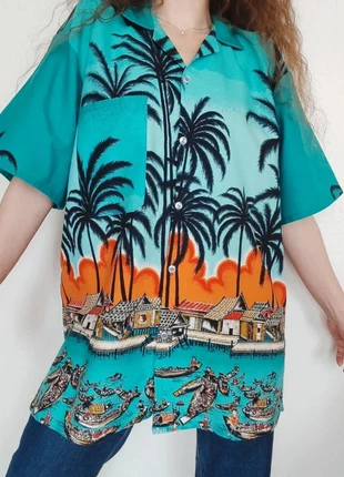 Chemise vintage unisexe overzise manches courtes à motifs, brand: Vintage Dressing, condition: Very good, size: Other, €10.00, €11.20 includes Buyer Protection