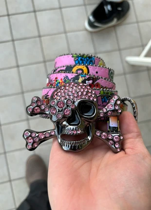 Y2K Diamond Skeleton Belt Chrome Hearts BB Simon Gothic Streetwear Sag Belt Oversize Buckle, marque: y2k, état: Très bon état, taille: 115 cm, 24,95 €, 26,90 € Protection acheteurs incluse