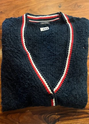 Tommy Hilfiger Pull Cardigan Col V Marine Uni Brodé Bouton Femme Laine Chaud Hiver Vintage Été S, brand: Tommy Hilfiger, condition: Very good, size: S / 36 / 8, €9.60, €10.78 includes Buyer Protection Pro