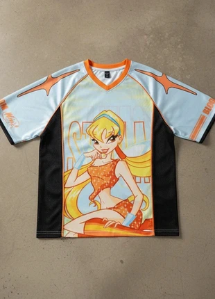T-shirt bleu orange cartoon / streetwear / fairycore / oversize / colorful / unisex / tendance, brand: SunFlare Studio, condition: Very good, size: M, €39.90, €42.60 includes Buyer Protection