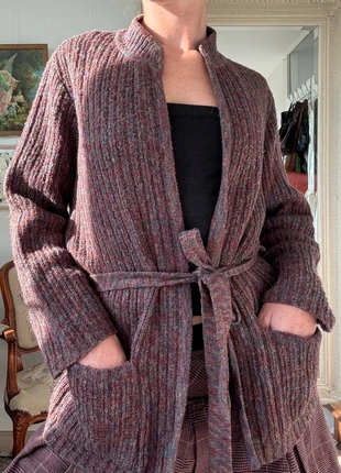 Vintage Wool Burgundy Multicolor Cardigan, merk: Vintage Dressing, staat: Heel goed, maat: S / 36 / 8, € 18,00, € 19,60 inclusief Kopersbescherming Pro