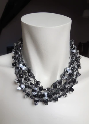 Collier tour de cou - Perles en verre transparent, condizioni: Ottime, €3.50, €4.38 include la Protezione acquisti