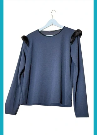 🩶 Jersey ZARA gris con detalle de pelo 🖤, marque: Zara, état: Très bon état, taille: S / 36 / 8, 10,00 €, 11,20 € Protection acheteurs incluse