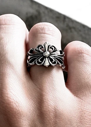 Anello chrome goth punk fior de lis, marque: CHROME, état: Très bon état, taille: Ajustable, 9,90 €, 11,10 € Protection acheteurs incluse