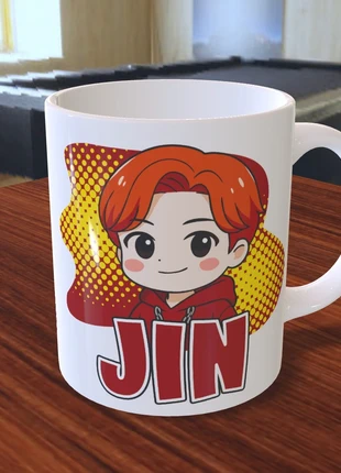 BTS Jin Cartoon Mug, marca: Mug, estado: Muito bom, €8.50, €9.63 inclui Proteção do Comprador