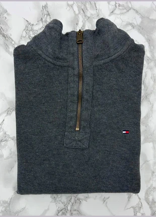 Sweat/Pull 1/4 Zip, Halfzip Tommy Hilfiger Gris foncé / Col camionneur / Logo brodé / Taille S Homme, marque: Tommy Hilfiger, état: Très bon état, taille: S, 35,00 €, 37,45 € Protection acheteurs incluse