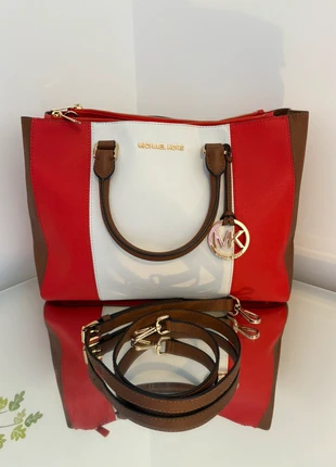 Stunning Michael Kors Handbag – Red, White & Brown, brand: Michael Kors, condition: Very good, £49.00, £52.15 includes Buyer Protection
