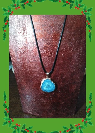 Colgante de piedra ágata azul, marque: Local, état: Neuf sans étiquette, 12,00 €, 13,30 € Protection acheteurs incluse