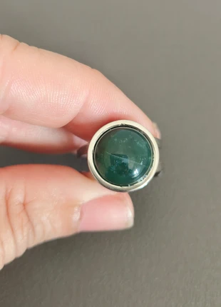 Bague ronde acier inoxydable argent pierre naturelle agate indienne 12 mm, brand: Pierre naturelle, condizioni: Ottime, taglia: Regolabile, €7.00, €8.05 include la Protezione acquisti Pro