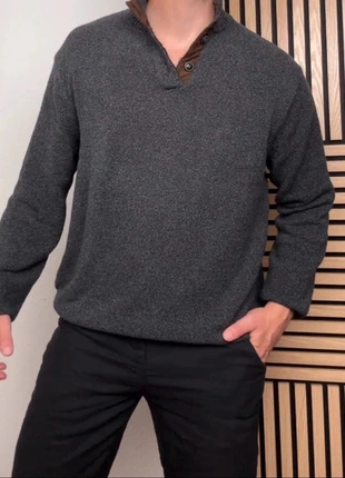 Chaps Ralph Lauren Pull Vintage Gris Col Boutonné Coudières Marron Homme XL Très Bon État, marque: Chaps Ralph Lauren, état: Très bon état, taille: XL, 22,00 €, 23,80 € Protection acheteurs (Pro) incluse