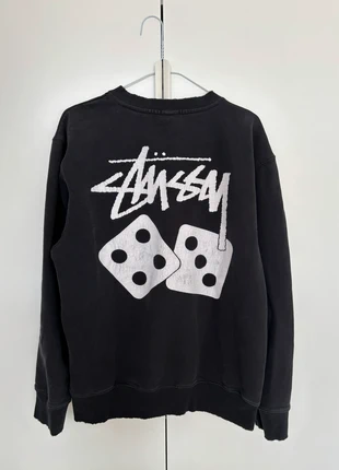 Stussy Felpa pullover girocollo nera con i dadi bianchi, brand: Stüssy, condizioni: Ottime, taglia: L, €50.00, €53.20 include la Protezione acquisti