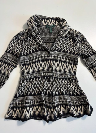 Cardigan en laine à motifs aztèques – Lauren Ralph Lauren – Taille XS, merk: Ralph Lauren, staat: Heel goed, maat: XS / 34 / 6, € 14,50, € 15,93 inclusief Kopersbescherming Pro