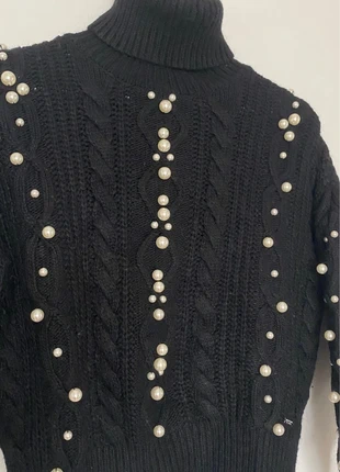 Marciano Los Angeles Black Pearl-Embellished Turtleneck Sweater Jumper, merk: Marciano, staat: Nieuw zonder prijskaartje, maat: L / 40 / 12, € 29,95, € 32,15 inclusief Kopersbescherming