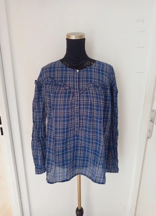 Chemise manches longues transparente à carreaux femme, brand: Promod, condition: Very good, size: XL / 42 / 14, €5.00, €5.95 includes Buyer Protection