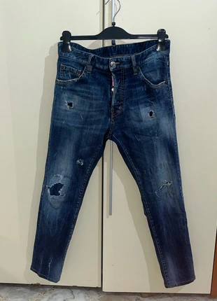Jeans Dsquared2 Originale Uomo Taglia 44 Blu Scuro Slim Fit – Made in Italy, Perfetto Stato, marke: Dsquared2, zustand: Sehr gut, größe: W34 | DE 50, 39,99 €, 42,69 € inklusive Vinted-Käuferschutz