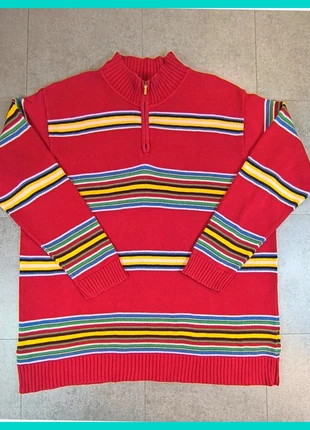 Pull zippé Ralph Lauren – Femme 1XL – Rouge à rayures multicolores – 100 % coton #185, marke: Ralph Lauren, zustand: Sehr gut, größe: XL / 42 / 14, 20,90 €, 22,65 € inklusive Vinted-Käuferschutz