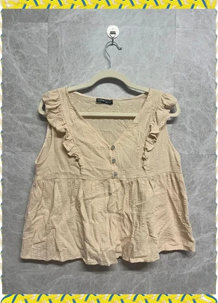 Blusa peplum beige con volantes Shein – talla L, marque: Shein, état: Très bon état, taille: L / 40 / 12, 3,00 €, 3,85 € Protection acheteurs incluse