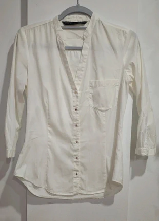 Blouse blanche élégante à manches 3/4 pour femme – basique, légère et polyvalente, marque: Zara, état: Très bon état, taille: S / 36 / 8, 9,00 €, 10,15 € Protection acheteurs incluse