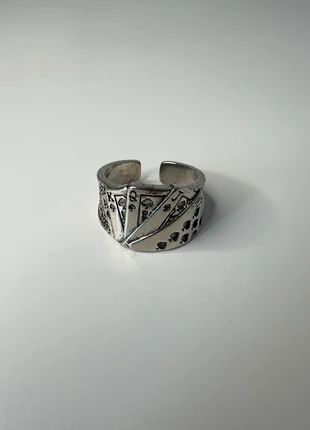 Bague argentée modèle carte noire, brand: CHROME, condition: Very good, size: Adjustable, €6.99, €8.04 includes Buyer Protection Pro