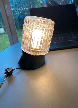 Plafonnier applique verre vintage 60 70's texturé globe motif bakelite noire, marque: original vintage, état: Bon état, 40,00 €, 42,70 € Protection acheteurs incluse