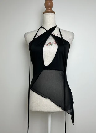 Haut noir dos nu, idéal soirée, croc top sexy, top court - Taille L (40), brand: Inconnu, condition: Very good, size: L / 40 / 12, €14.00, €15.40 includes Buyer Protection