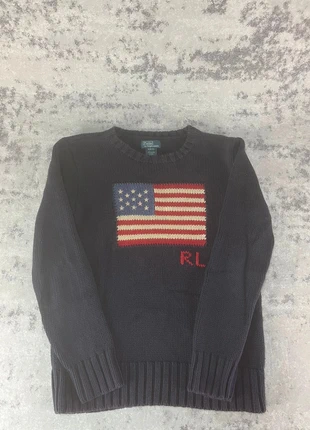 Pull en maille Ralph Lauren marine rouge drapeau emblématique américain flag USA, marke: Ralph Lauren, zustand: Sehr gut, größe: XXS / 32 / 4, 59,00 €, 62,65 € inklusive Vinted-Käuferschutz