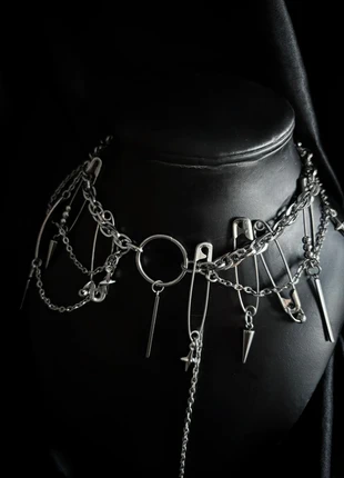 Pandémonium ~ collier ras du cou fait main~ underground gothique y2k rave ~ acier inoxydable, marque: BLACKLILITH, état: Neuf avec étiquette, 32,00 €, 34,30 € Protection acheteurs incluse