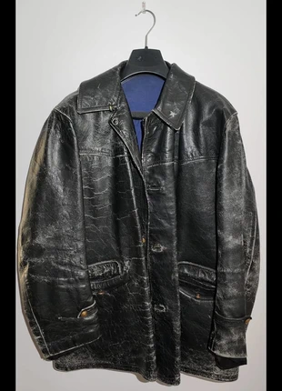 Veste pompier vintage cuir de cheval Collector – années 40/50 – XL, merk: Rare, staat: Veelgebruikt, maat: XL, € 180,00, € 189,70 inclusief Kopersbescherming