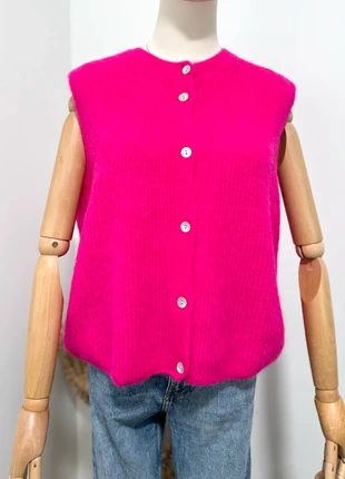 Cardigan sans manches alpaga fushia, état: Neuf avec étiquette, taille: Taille unique, 35,00 €, 37,45 € Protection acheteurs (Pro) incluse
