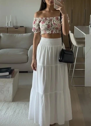 Jupe longue blanche Old Money Taille S, marca: Maison Valette, estado: Muito bom, tamanho: S / 36 / 8, €24.50, €26.43 inclui Proteção do Comprador