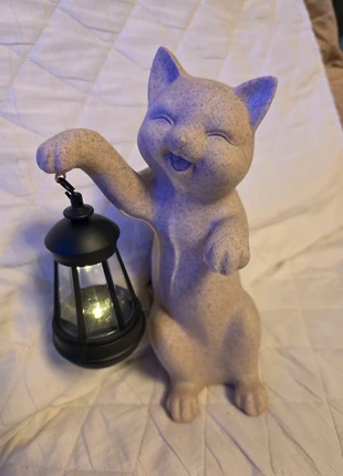 🐱 couleur sable en résine avec lanterne solaire, marque: mikilow, état: Neuf avec étiquette, 10,00 €, 11,20 € Protection acheteurs incluse