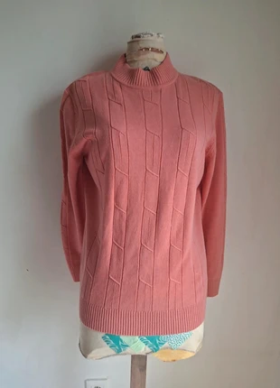 Pull rose saumon torsadé col montant- doux et confortable, taille L/XL, marque: Boutique Parisienne, état: Très bon état, taille: L / 40 / 12, 9,90 €, 11,10 € Protection acheteurs incluse