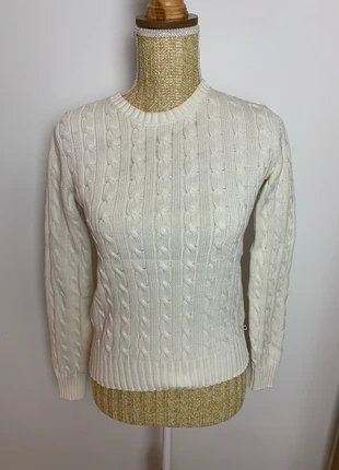 Pull Col Rond Torsadé Tommy Hilfiger Crème - Taille S Femme, brand: Tommy Hilfiger, condition: Very good, size: S / 36 / 8, €15.00, €16.45 includes Buyer Protection Pro