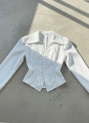 Chemise blanche rayée à manches longues, marque: white lotus, état: Très bon état, taille: M / 38 / 10, 44,99 €, 47,94 € Protection acheteurs incluse