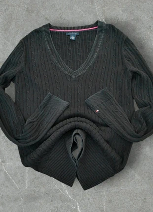 Pull col V Tommy Hilfiger Femme M noir torsadé, brand: Tommy Hilfiger, condition: Very good, size: M / 38 / 10, €8.90, €10.05 includes Buyer Protection