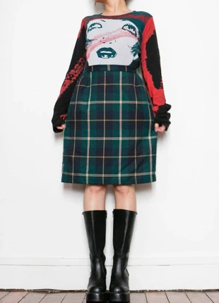 Green tartan skirt | Jupe à carreaux vert foncé, marque: Vintage, état: Très bon état, taille: XS / 34 / 6, 10,00 €, 11,20 € Protection acheteurs (Pro) incluse