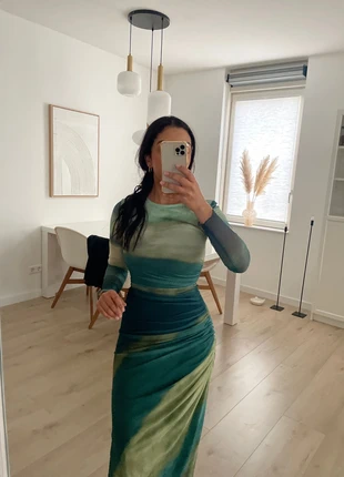 Lange jurk groen, marque: geen merk, état: Très bon état, taille: XS / 34 / 6, 25,00 €, 26,95 € Protection acheteurs incluse