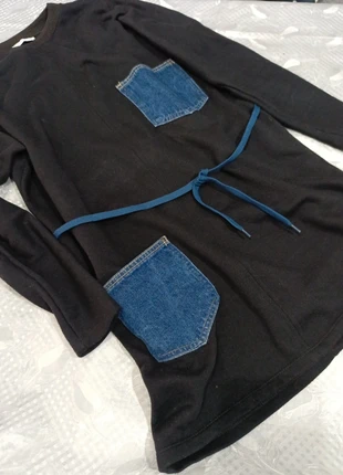 zara Maglia lunga nera tasche jeans e cintura stile casual comoda e versatile s, marque: Zara, état: Très bon état, taille: S / 36 / 8, 8,00 €, 9,10 € Protection acheteurs incluse