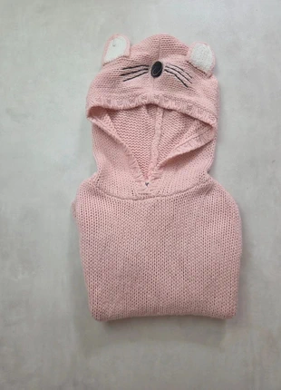 Poncho H&M enfant - rose clair avec capuche chat - 5 ans, marque: H&M, état: Bon état, taille: 5 ans / 110 cm, 6,00 €, 7,00 € Protection acheteurs incluse