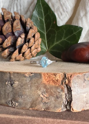 Bague Topaze Bleue naturelle • Taille réglable, marca: lithotherapie, estado: Novo com etiquetas, tamanho: Ajustável, €14.00, €15.40 inclui Proteção do Comprador