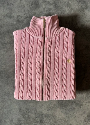 Veste zippé Torsadé Ralph Lauren rose pêche M femme, marque: Ralph Lauren, état: Très bon état, taille: M / 38 / 10, 45,00 €, 47,95 € Protection acheteurs incluse