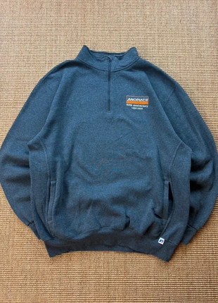 Russell Athletic sweat 1/4 zip gris Anoplate 60th print workwear USA 2000s XL mixte #0306, merk: Russell Athletic, staat: Heel goed, maat: XL, € 27,13, € 29,19 inclusief Kopersbescherming Pro