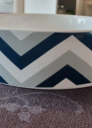 Gamelle céramique motif chevrons bleu/gris – solide et moderne, marque: sans marque, état: Très bon état, 4,00 €, 4,90 € Protection acheteurs incluse