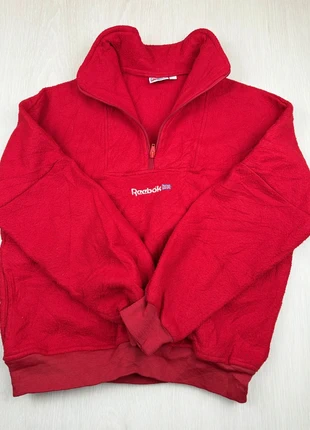 Pull Half zip 1/4 zip polaire - Col camionneur - Reebok - Rouge - Logo brodé - Taille M, brand: Reebok, condition: Very good, size: M, €15.00, €16.45 includes Buyer Protection